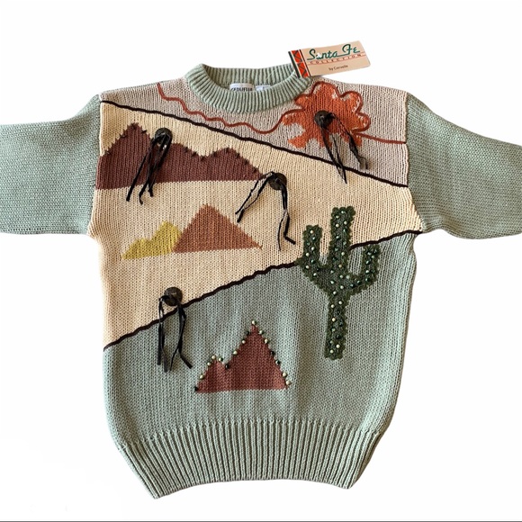 Vintage Cervelle Southwest Cactus Novelty Sweater - Picture 1 of 11